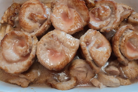 "цветы" в яблочно-медовой глазури с яблочно-ореховым салатом: шаг 6