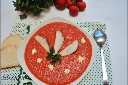 Суп из запеченного красного перца со свининой.: шаг 4