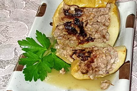 Яблоки, фаршированные индейкой с яблочно-медовым соусом: шаг 12