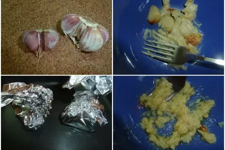 Картофель запеченный с маслятами, луком и печеным чесноком: шаг 3