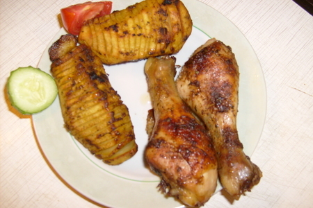 Картошка -гармошка с цыпленком: шаг 3