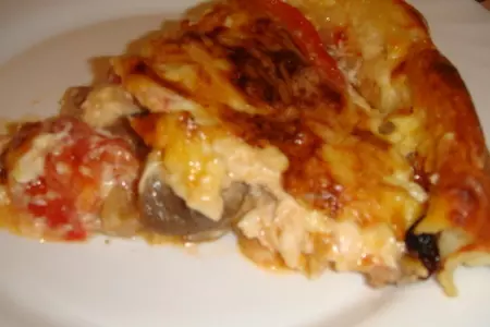 Пицца картофельная с курицей и грибами: шаг 7