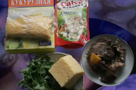 Полента с мясом и сыром: шаг 1