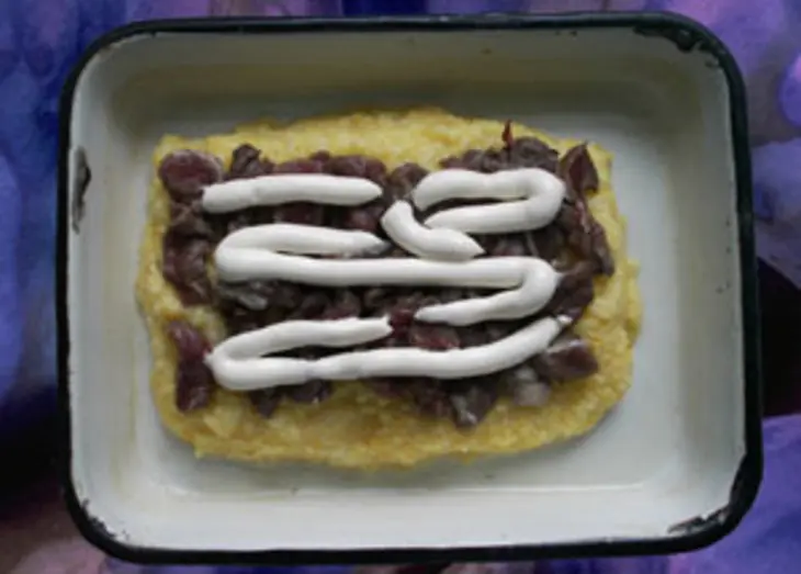 Полента с мясом и сыром: шаг 4