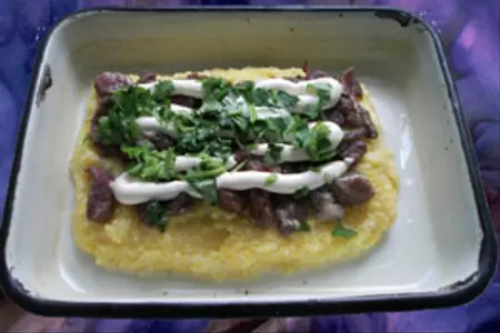 Полента с мясом и сыром: шаг 5