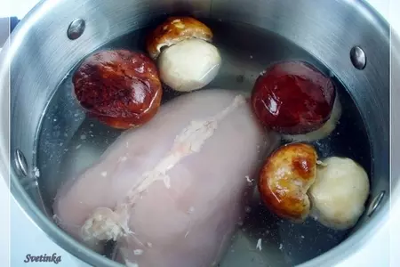 Суфле с белыми грибами и курицей «грибной оскар»: шаг 3