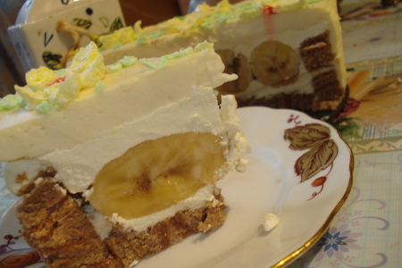 Торт «завитушки с кремом и бананами»: шаг 2