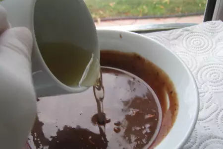 Торт-пирог « шоколадный »с шоколадными чипсами и  в шоколадной панакоте (ultra choc-chip cake).: шаг 8