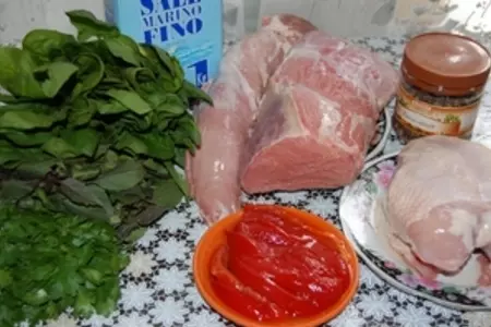 Мясной рулет "трио": шаг 1