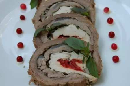 Мясной рулет "трио": шаг 11