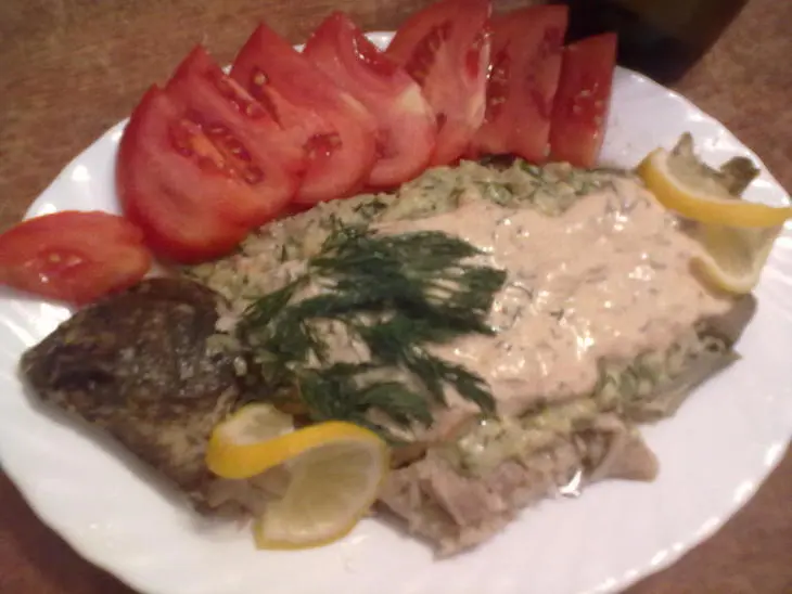 Камбала,фаршированная креветками и сыром+укропный соус))): шаг 5