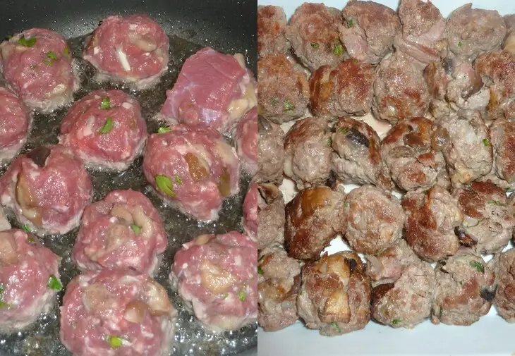 Тефтели мясные с грибами в ореховом соусе ( два в одном ): шаг 7