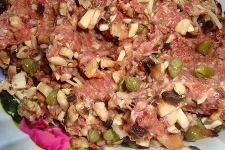 Мясной террин с куриными сердечками: шаг 2
