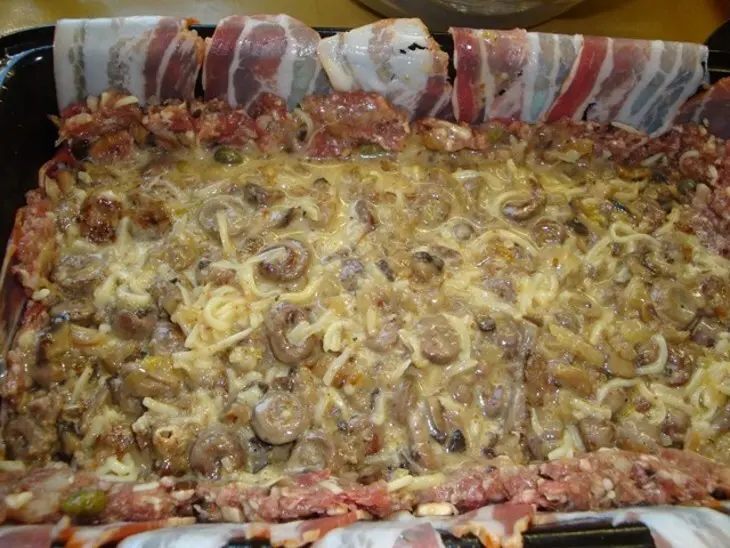 Мясной террин с куриными сердечками: шаг 4