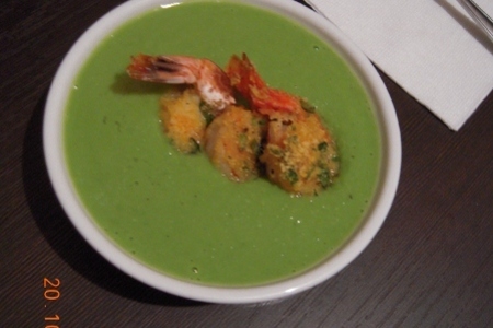 Суп-пюре из зеленого горошка с креветками: шаг 10