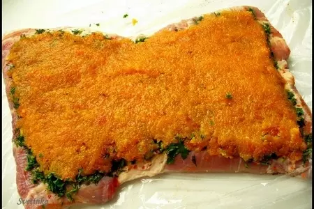 Рулет из свиной брюшины с курагой и апельсиновым соком «реабилитация честного свиного имени»: шаг 7