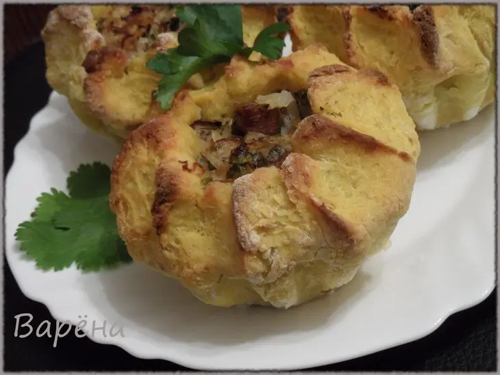 Картофельные кексы с капустой и мясом!!!: шаг 13