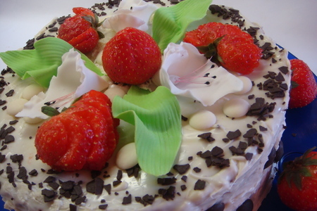 Маковый торт с белым шоколадом и свежими фруктами (без муки): шаг 9