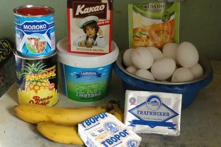 Торт с фруктами "паутинка": шаг 1