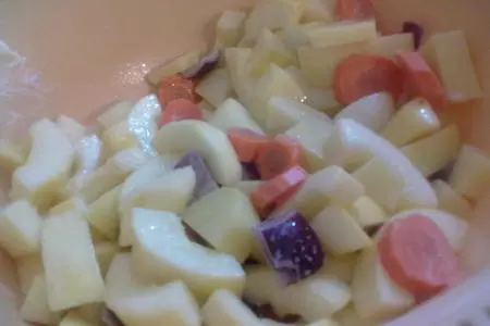 Свиная рулька,запеченная с квашеной капустой+овощи,запеченные в фольге: шаг 5