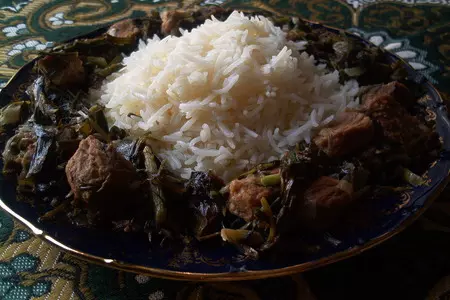 Плов с мясом и зеленью (səbzi qovurmalı plov): шаг 8