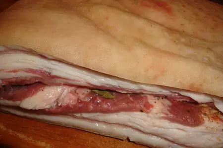 Рулет из хрюшкиного брюшка, продолжаем серию деревенских рецептов: шаг 1
