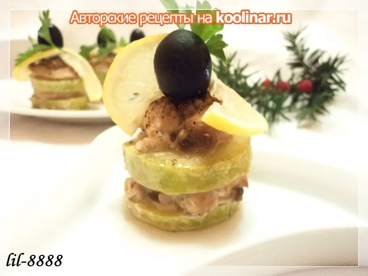 Пирамидки из кабачков и куриной грудки.: шаг 3