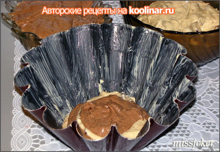Мраморный творожно-шоколадный кекс: шаг 9