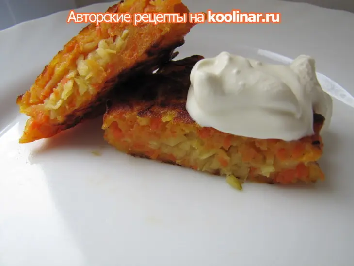Морковные оладушки фаршированные яблочком (для всех и детей, которые не любят морковь): шаг 13