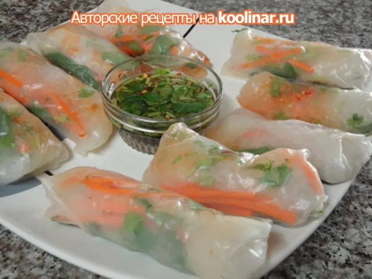 Свежие роллы с креветками по тайски: шаг 7