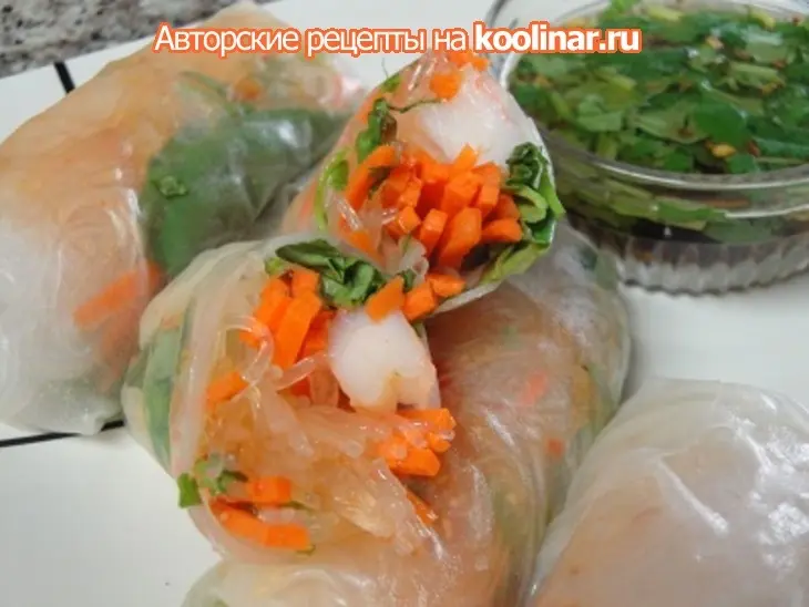 Свежие роллы с креветками по тайски: шаг 8