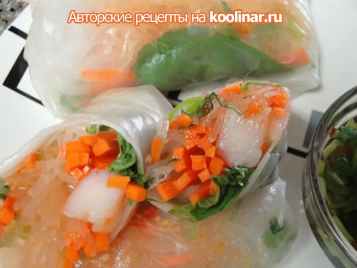 Свежие роллы с креветками по тайски: шаг 9