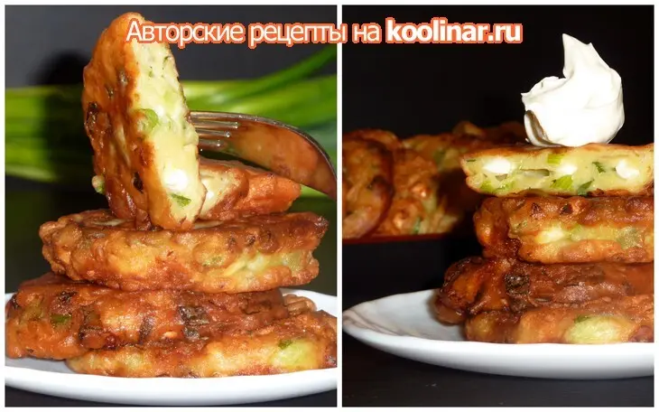 Оладьи с зелённым луком и яйцом: шаг 2