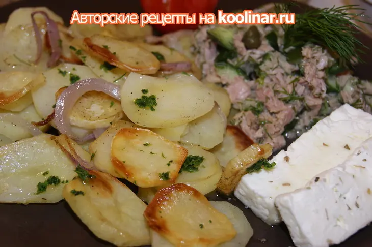Захмелевший картофель с салатом из тунца (готовим быстро и просто): шаг 5