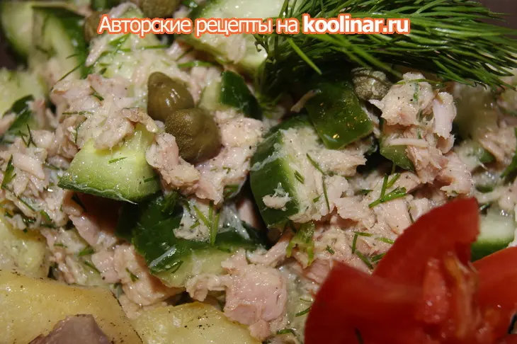 Захмелевший картофель с салатом из тунца (готовим быстро и просто): шаг 6