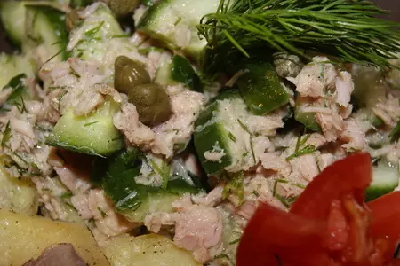 Захмелевший картофель с салатом из тунца (готовим быстро и просто): шаг 6
