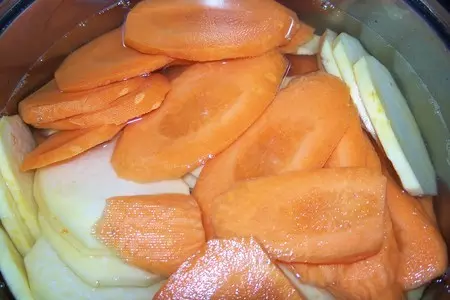 Дофинуа из репы, моркови и порея: шаг 3