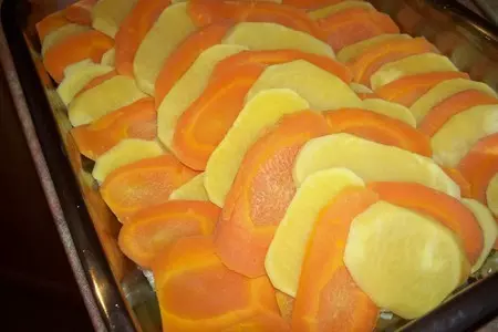 Дофинуа из репы, моркови и порея: шаг 7