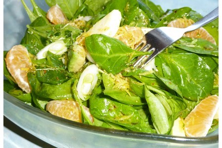 Вариации - салат со шпинатом в мятно-лимонной заправке: шаг 2
