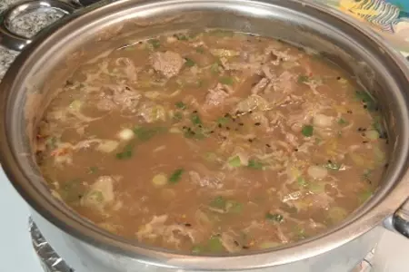 Японский мясной суп с пастой: шаг 6