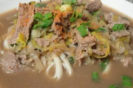 Японский мясной суп с пастой: шаг 8