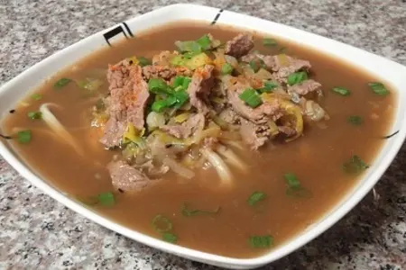 Японский мясной суп с пастой: шаг 9