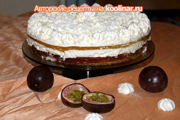 Творожный торт с желе из маракуйи "снежок": шаг 6