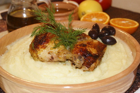 Запечёная курица с ароматным картофельным пюре"аляда"(κοτοπουλο αλιαδα): шаг 4