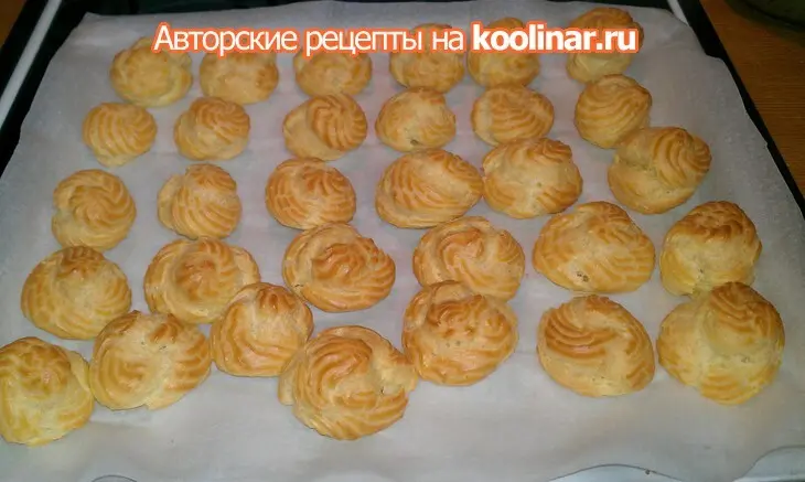 Профитроли с оливково - творожным кремом: шаг 7