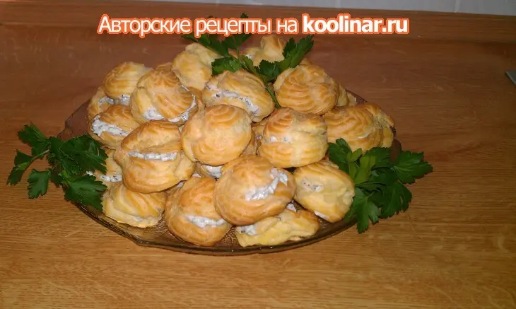 Профитроли с оливково - творожным кремом: шаг 9