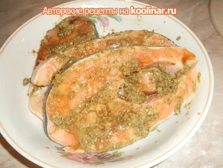 Сёмга с песто, кедровыми орешками и грибами (готовим быстро и просто): шаг 1