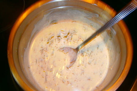 Королевские креветки в сливочно-чесночном соусе  с салатом "croccante": шаг 6