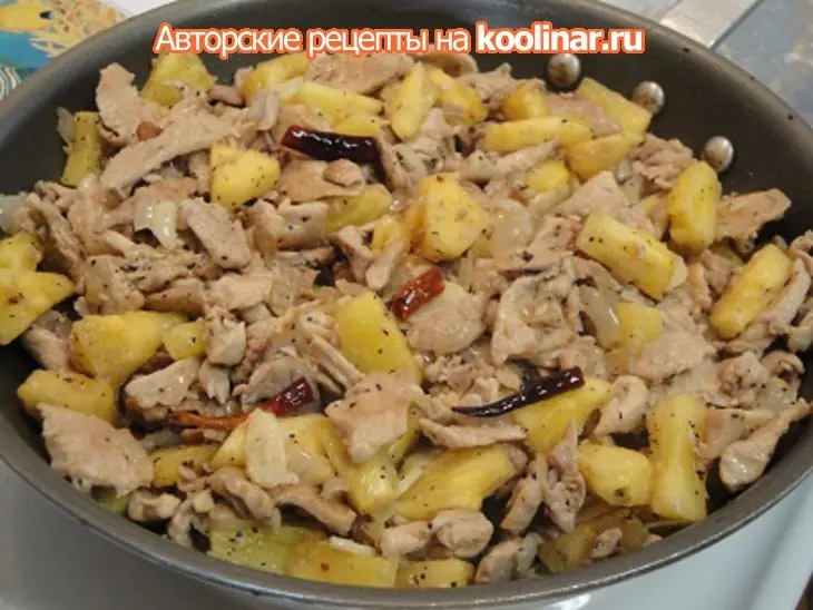 Кинза и мята с ананасом по свински: шаг 6