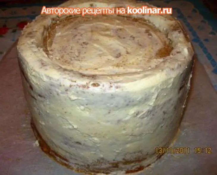 Торт "медовый бочоночек с икрой": шаг 15